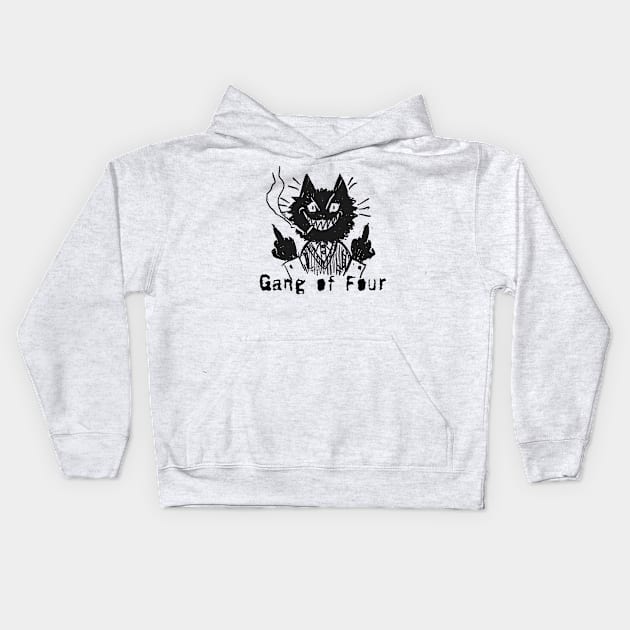 gang of four and the bad cat Kids Hoodie by vero ngotak